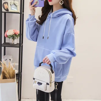 Solid color autumn and winter women's sweatshirt casual hooded sweatshirt 
Solid color autumn and winter women's sweatshirt casual hooded sweatshirt
