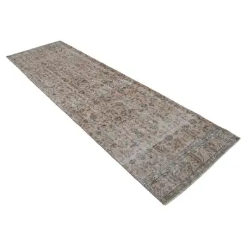 91x310 Cm Beige Handmade Overdyed Runner Rug-3x10 Ft 
91x310 Cm Beige Handmade Overdyed Runner Rug-3x10 Ft