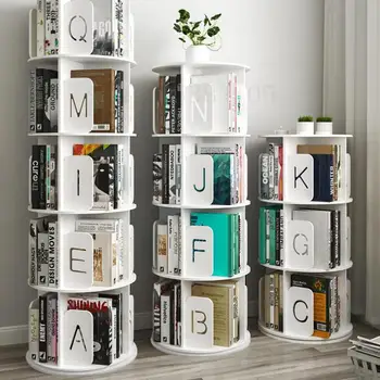 Rotating Bookshelf 360 Degree Bookcase Shelf Household Simple Simple Storage Picture Book Shelf Children And Primary School Stud