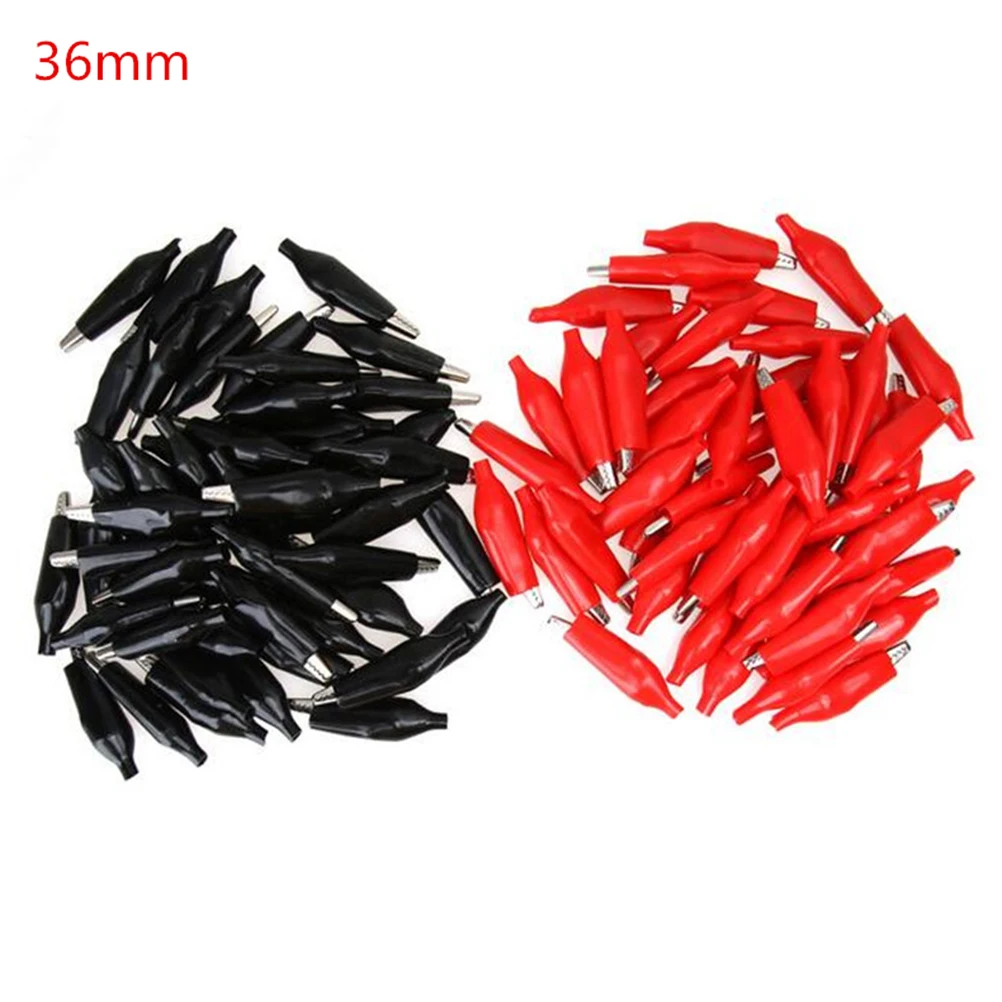 50pcs/lot 36mm Metal Alligator Clip Crocodile Electrical Clamp for Testing Probe Meter Black and Red with Plastic Boot
50pcs/lot 36mm Metal Alligator Clip Crocodile Electrical Clamp for Testing Probe Meter Black and Red with Plastic Boot