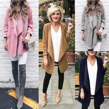2019 New Autumn Winter Women's Casual Slim Long Sleeves Turn-Down Collar Cardigan Mid Solid Coat Plus Size Outwear Overcoat
2019 New Autumn Winter Women's Casual Slim Long Sleeves Turn-Down Collar Cardigan Mid Solid Coat Plus Size Outwear Overcoat