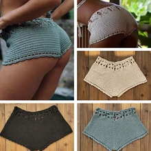 

Women Crochet Swim Shorts Knit Hollow Out Bottoms Bikini Cover Up Shorts Beach Fishnet Hot Pants Summer Swimsuit Swimwear