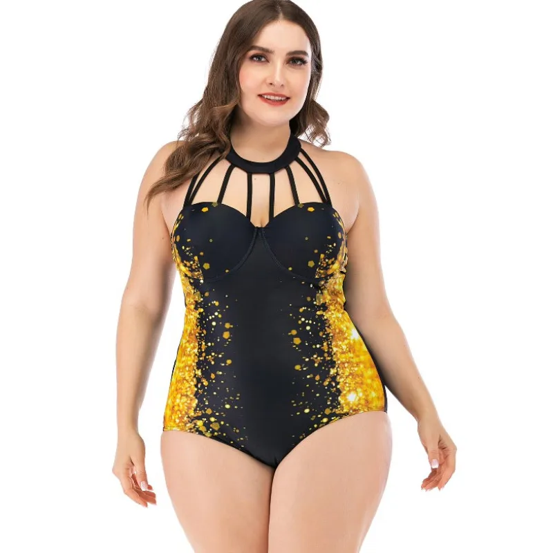 Halter One Piece Monokini Plus Size Swimwear Women Cut Out Bathing Suit Modern Striped Swimming Suit Big Woman Beachwear 4XL
Halter One Piece Monokini Plus Size Swimwear Women Cut Out Bathing Suit Modern Striped Swimming Suit Big Woman Beachwear 4XL