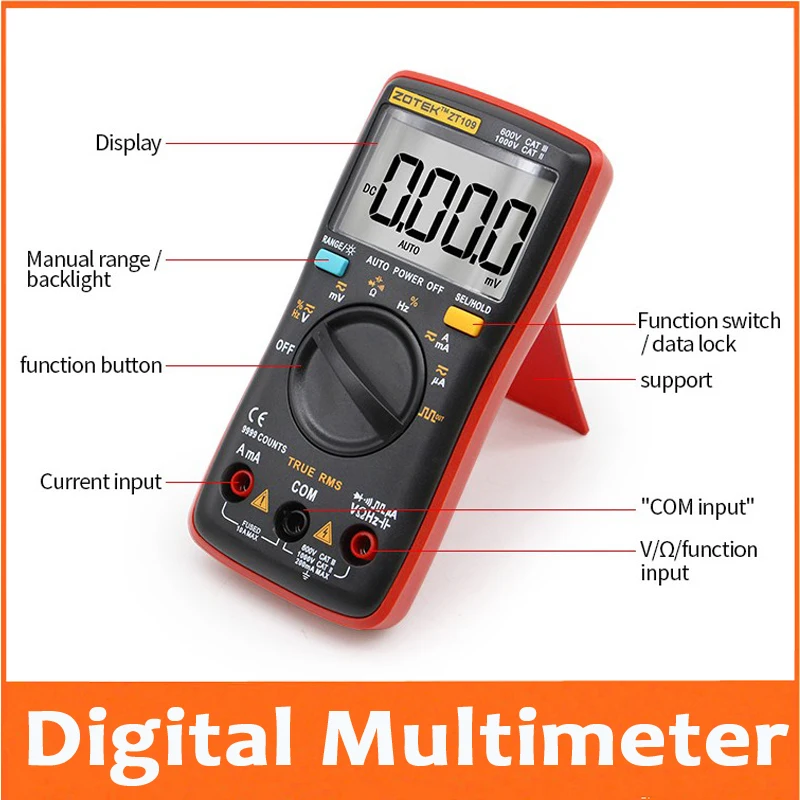 Digital Multimeter Palm-size True-RMS 9999 counts Square Wave Backlight AC DC Voltage Current Ohm Auto/Manual
Digital Multimeter Palm-size True-RMS 9999 counts Square Wave Backlight AC DC Voltage Current Ohm Auto/Manual