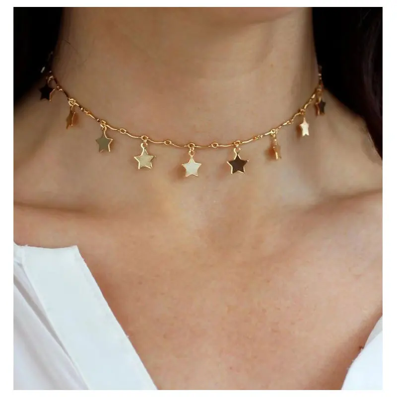 Elegant Simple-Style Choker South Korea Short Copper Sheet Five-pointed Star Beautiful WOMEN'S Necklace 12520
Elegant Simple-Style Choker South Korea Short Copper Sheet Five-pointed Star Beautiful WOMEN'S Necklace 12520
