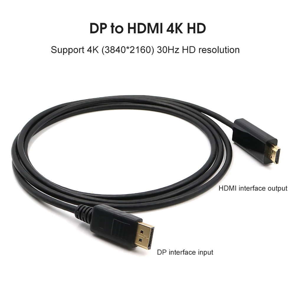 Кабель дисплея 1080P 4K @ 60 Гц порт DP/HDMI-совместимый кабель для подключения ноутбука к
