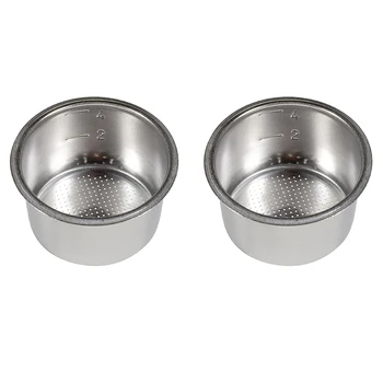 2Pcs 51mm 4 Cups Filter Replacement Filter Basket for Coffee Bottomless Portafilter for Delonghi EC680/EC685 Espresso 
2Pcs 51mm 4 Cups Filter Replacement Filter Basket for Coffee Bottomless Portafilter for Delonghi EC680/EC685 Espresso