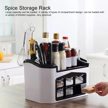 Kitchen Knife Holder Multi-functional Spice Storage Rack Seasoning Shelf Tool Holder Storage Rack
Kitchen Knife Holder Multi-functional Spice Storage Rack Seasoning Shelf Tool Holder Storage Rack