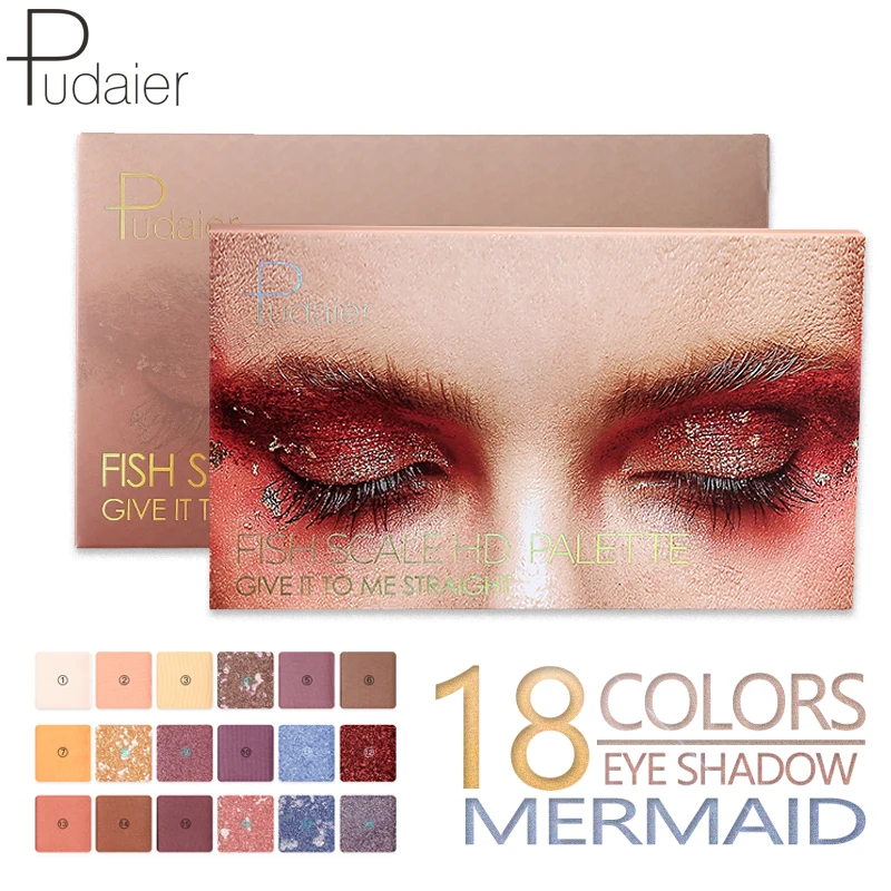 Pudaier 18 colors Eyeshadow Pallete Variety Mermaid Palette of Shadows Glitter Eyeshadow High Quality Waterproof of matte shadow
Pudaier 18 colors Eyeshadow Pallete Variety Mermaid Palette of Shadows Glitter Eyeshadow High Quality Waterproof of matte shadow