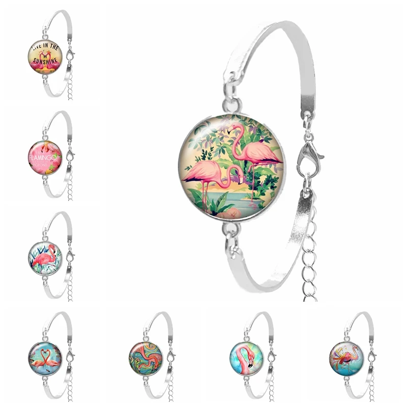 2019 New Hot Beauty Pink Flamingo Charm Pattern Round Convex Glass Ladies Bracelet Fashion Trend Ladies Bracelet Gift Chain
2019 New Hot Beauty Pink Flamingo Charm Pattern Round Convex Glass Ladies Bracelet Fashion Trend Ladies Bracelet Gift Chain