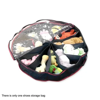 Waterproof Round Closet Organizer Clear PVC Protective Anti Dust Shoe Storage Bag 12 Grids Pouch Large Capacity Under Bed Home