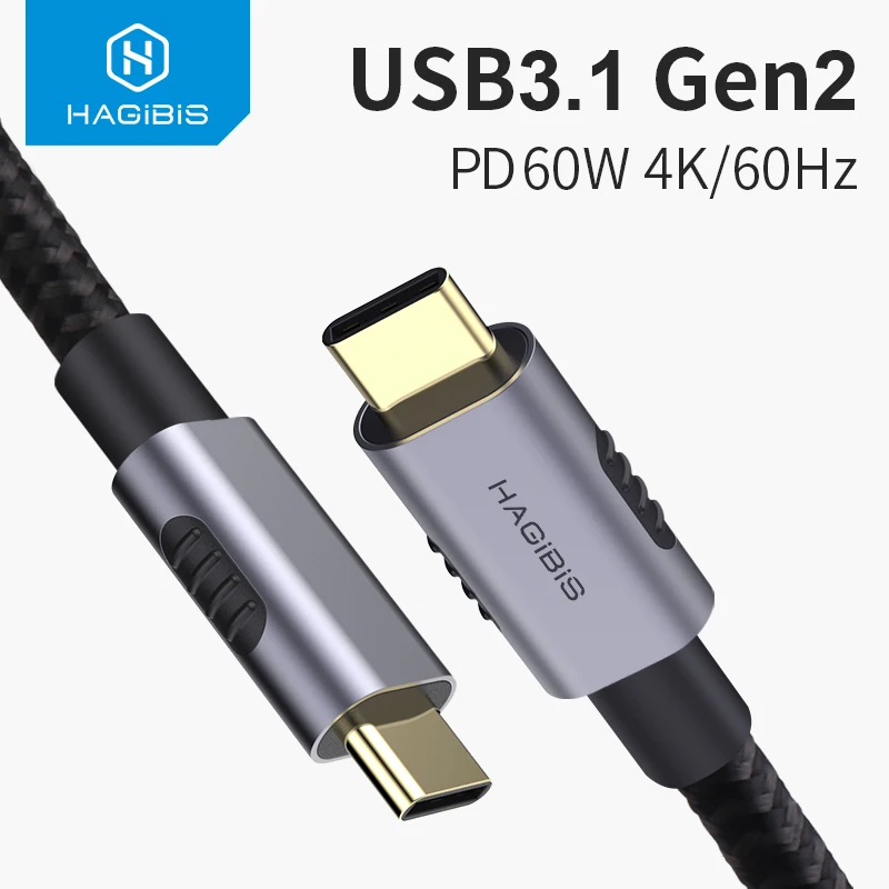 Hagibis USB 3.1 Type C to USB C Cable 60W 3A GEN2 Male to Male PD Fast charging Data Cable 4K for Macbook Samsung S10 Huawei
Hagibis USB 3.1 Type C to USB C Cable 60W 3A GEN2 Male to Male PD Fast charging Data Cable 4K for Macbook Samsung S10 Huawei