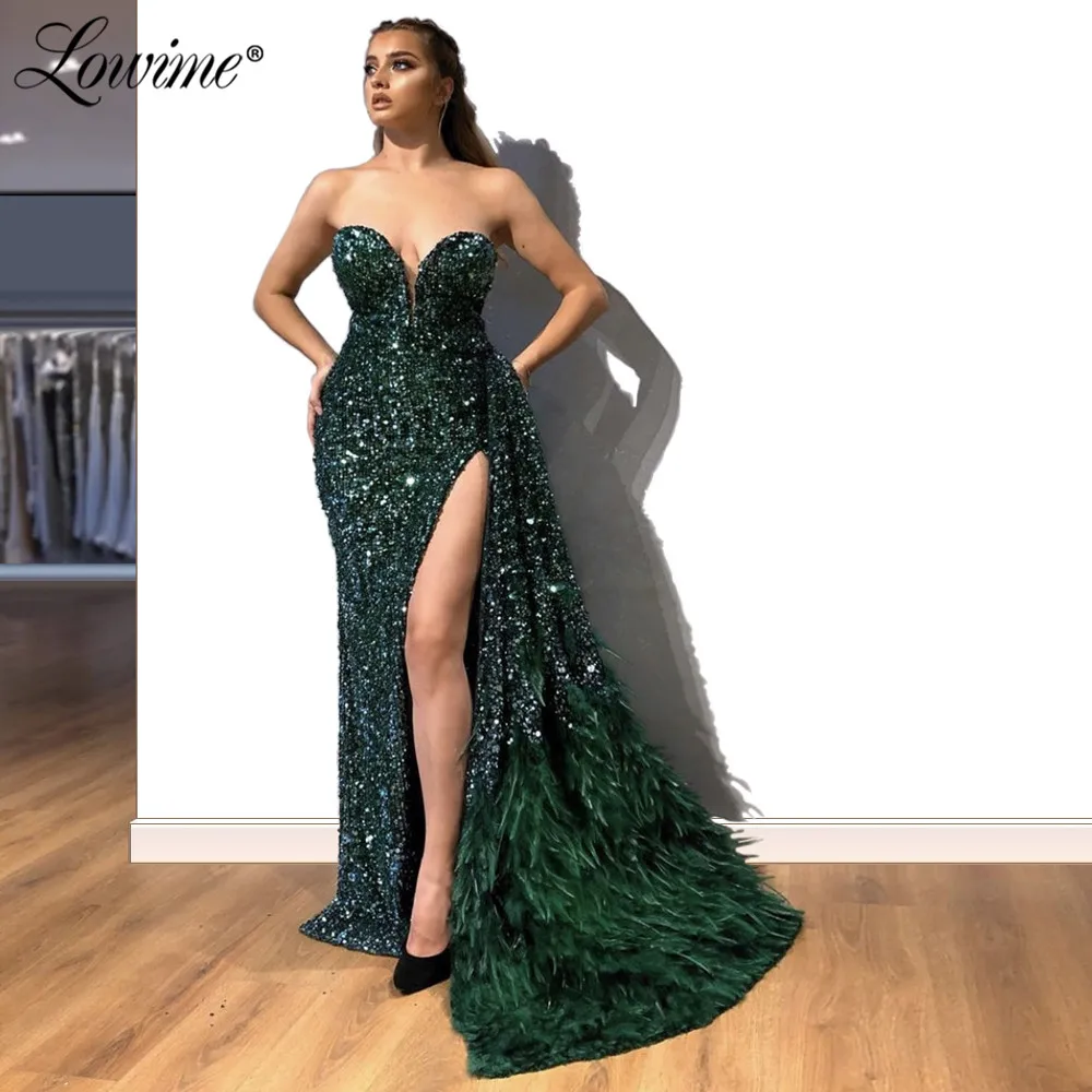 Feathers Green Party Dress Hot Sexy High Split Side Sequins Prom Dresses 2020 Custom African Evening Gown Evening Dresses Long
Feathers Green Party Dress Hot Sexy High Split Side Sequins Prom Dresses 2020 Custom African Evening Gown Evening Dresses Long