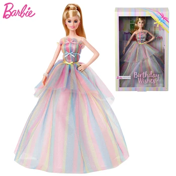 Birthday Wishes Barbie Doll Rainbow Dress Fashion Girls Toy Barbie Clothes and Accessories Toys for Children Edition CollectIon
Birthday Wishes Barbie Doll Rainbow Dress Fashion Girls Toy Barbie Clothes and Accessories Toys for Children Edition CollectIon