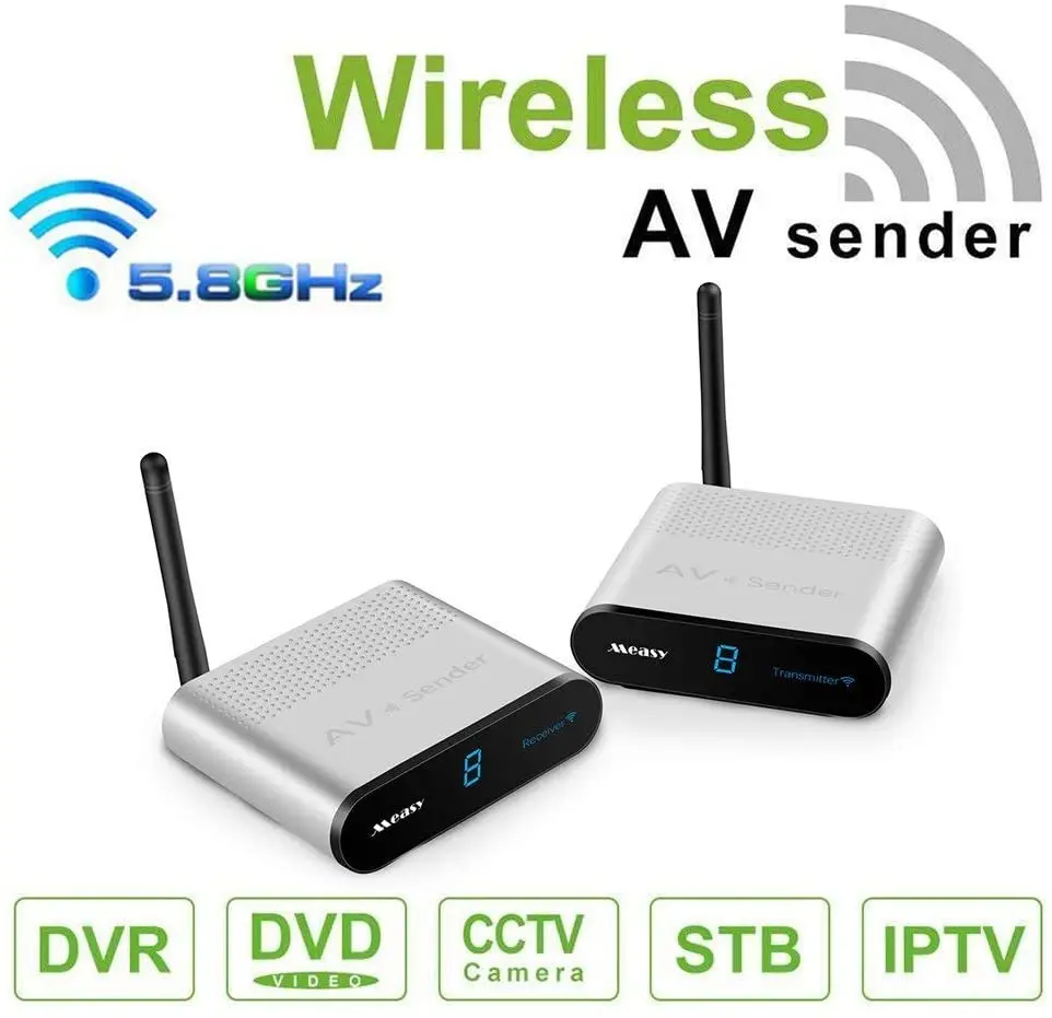 

Wireless av Transmitter and Receiver measy AV530 TV Transmitter and Receiver up to 300m/1000ft to Camera,Monitor,TV,RCA Extender