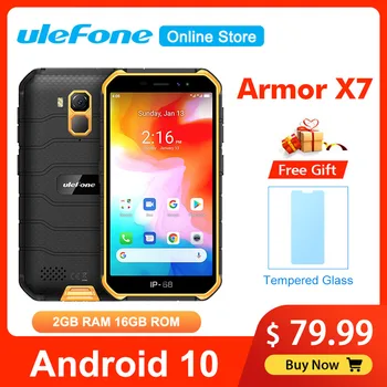 Ulefone Armor X7 5.0 inch Android 10 Rugged Waterproof Smartphone 720*1280 2GB 16GB ip68 Quad core 5V 1A NFC 4G LTE Mobile Phone 
Ulefone Armor X7 5.0 inch Android 10 Rugged Waterproof Smartphone 720*1280 2GB 16GB ip68 Quad core 5V 1A NFC 4G LTE Mobile Phone