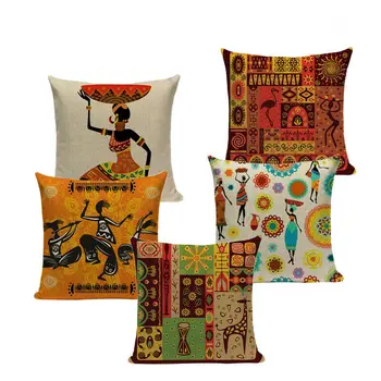 African Woman Cushion Covers Dancing Lady Africa Geometric Pillow Covers
African Woman Cushion Covers Dancing Lady Africa Geometric Pillow Covers