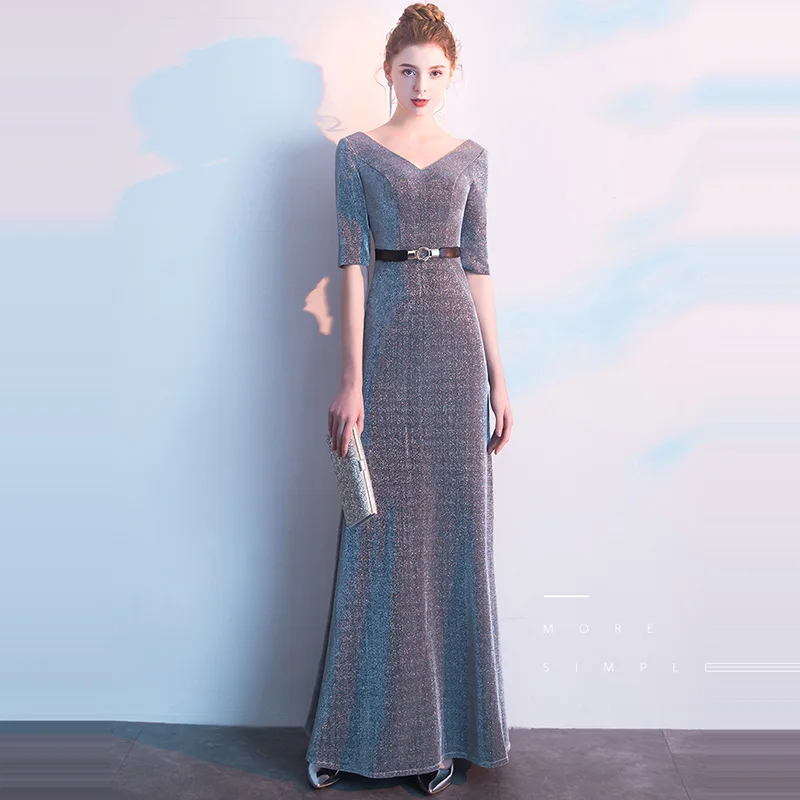 Evening Dress V-neck Women Party Dresses 2019 Floor Length Elegant Robe De Soiree Half-sleeve Sequined Formal Evening Gowns F186
Evening Dress V-neck Women Party Dresses 2019 Floor Length Elegant Robe De Soiree Half-sleeve Sequined Formal Evening Gowns F186