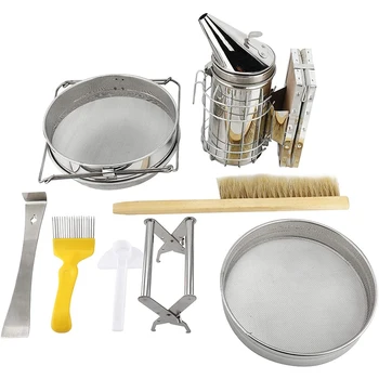 7PCS Beekeeping Tool Kit Including Honey Strainer, Frame Grip, J-Hook Lifter, Beekeeping Entrance Feeder
7PCS Beekeeping Tool Kit Including Honey Strainer, Frame Grip, J-Hook Lifter, Beekeeping Entrance Feeder