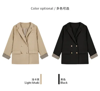 Lapel Double-breasted Blazer Women's Spring 2020 New Solid Color Blouse Suit
Lapel Double-breasted Blazer Women's Spring 2020 New Solid Color Blouse Suit