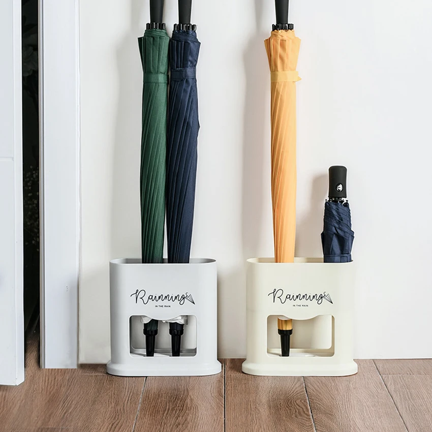 Umbrella Draining Can Storage Holder Shelf Container Rack Stand Organizer with 4 Holes Home Office Entryway Accessory |