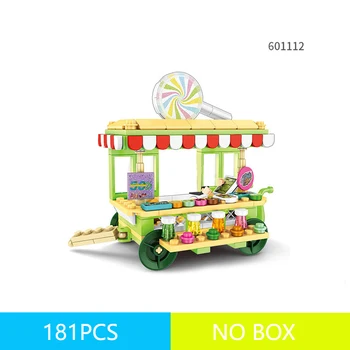 2020 new Girl building block street view series amusement park scene building block ice cream car Bricks Toys For Children Gift