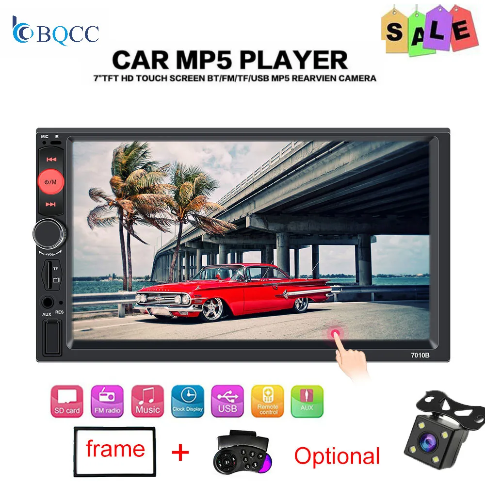 2 автомобиля радио один Din HD 7 "MP5 mirrorlink плеер сабвуфер Bluetooth Авторадио сенсорный