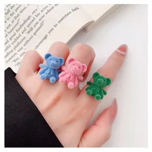 Cute Flocking Bear Rings for Girls Kawaii Funny Plush Animal Open Adjustable Korean Fashion Finger Ring Accessories Jewelry
Cute Flocking Bear Rings for Girls Kawaii Funny Plush Animal Open Adjustable Korean Fashion Finger Ring Accessories Jewelry