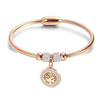 Hemiston Steel Plated Rosegold Bracelet Female Life Tree Bracelet Women's Stainless Steel Bracelet Magnetic Snap on Bracelet
Hemiston Steel Plated Rosegold Bracelet Female Life Tree Bracelet Women's Stainless Steel Bracelet Magnetic Snap on Bracelet