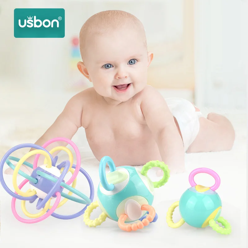 Usbon 0-12 Months Newborn Baby Development Ball Safe Soft Teething Toys Plastic Hand Bell Early Educational Rattle Teether Baby
Usbon 0-12 Months Newborn Baby Development Ball Safe Soft Teething Toys Plastic Hand Bell Early Educational Rattle Teether Baby