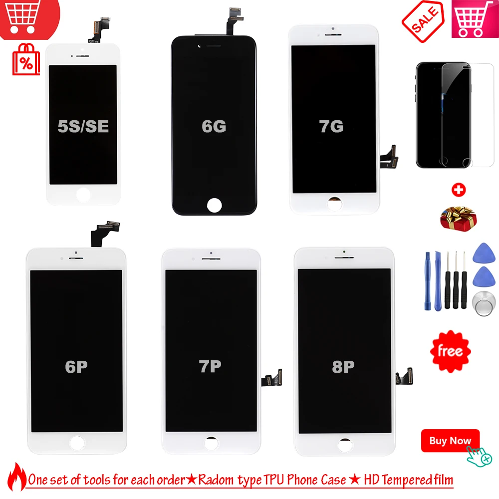 Aaa+++lcd Display For Iphone 6 7 8 6s Plus Touch Screen Replacement For Iphone 5 5c 5s Se No Dead Pixel+tempered Glass+tools+tpu
Aaa+++lcd Display For Iphone 6 7 8 6s Plus Touch Screen Replacement For Iphone 5 5c 5s Se No Dead Pixel+tempered Glass+tools+tpu