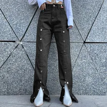 Women High Waist Indie Heart Button Jeans Solid Colors Wide Leg Pants Spring Autumn Black Y2k 2021 New Vintage Denim Trousers
Women High Waist Indie Heart Button Jeans Solid Colors Wide Leg Pants Spring Autumn Black Y2k 2021 New Vintage Denim Trousers