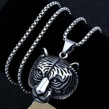 HNSP Punk animal tiger pendant necklace for men 60cm stainless steel chain jewelry male 
HNSP Punk animal tiger pendant necklace for men 60cm stainless steel chain jewelry male