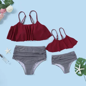 Ruffled & Striped Swimsuit Mother Daughter Matching Swimwear Mommy and Me Clothes Women Girls Mom Mum and Baby Bikini Dresses
Ruffled & Striped Swimsuit Mother Daughter Matching Swimwear Mommy and Me Clothes Women Girls Mom Mum and Baby Bikini Dresses