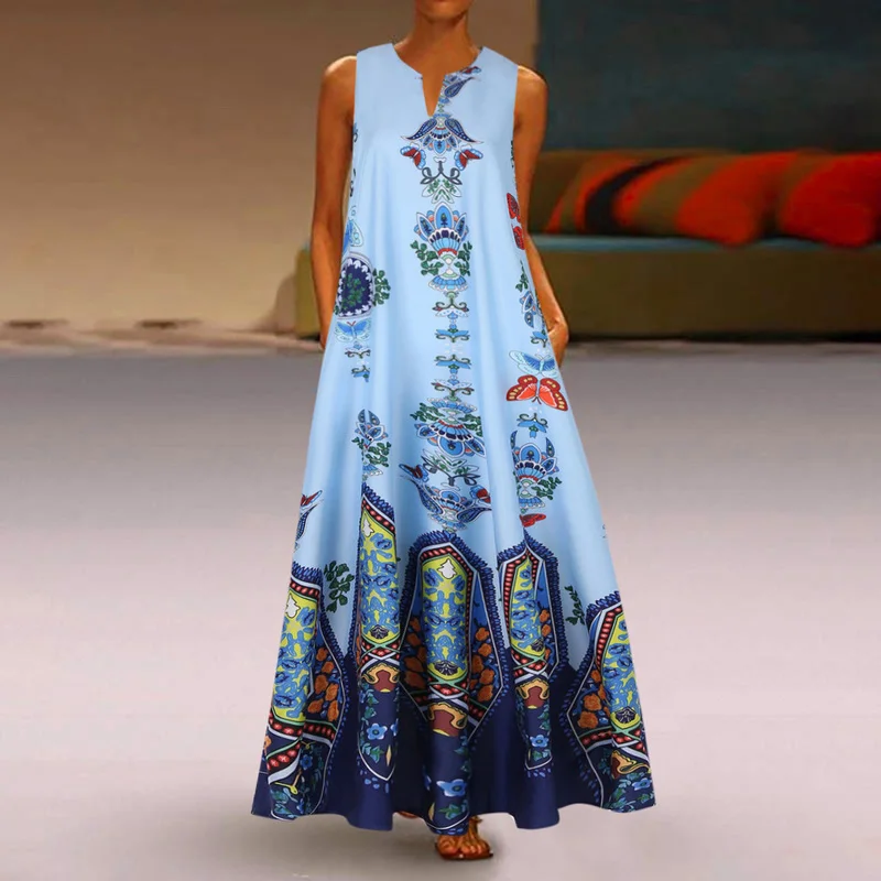New Women Summer Sexy Sleeveless Long Dress Holiday Floral Beach Boho Maxi Dress New Ladies Elegant Party Dresses Plus Size 5Xl
New Women Summer Sexy Sleeveless Long Dress Holiday Floral Beach Boho Maxi Dress New Ladies Elegant Party Dresses Plus Size 5Xl
