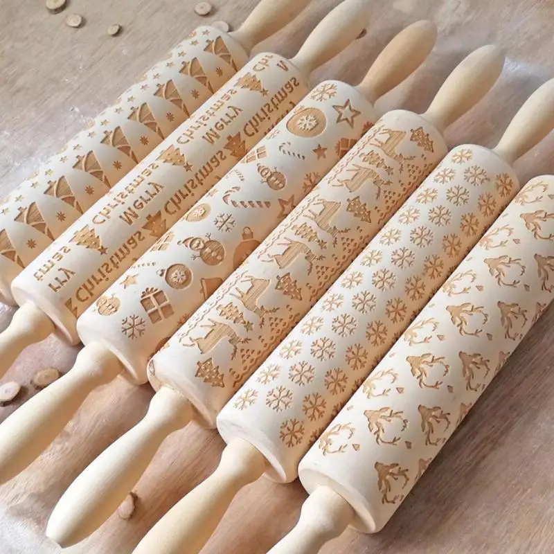 Christmas Rolling Pin Laser Wooden Christmas Embossing Rolling Pin Dough Stick Baking Pastry Tool New Year Christmas Decoration
Christmas Rolling Pin Laser Wooden Christmas Embossing Rolling Pin Dough Stick Baking Pastry Tool New Year Christmas Decoration