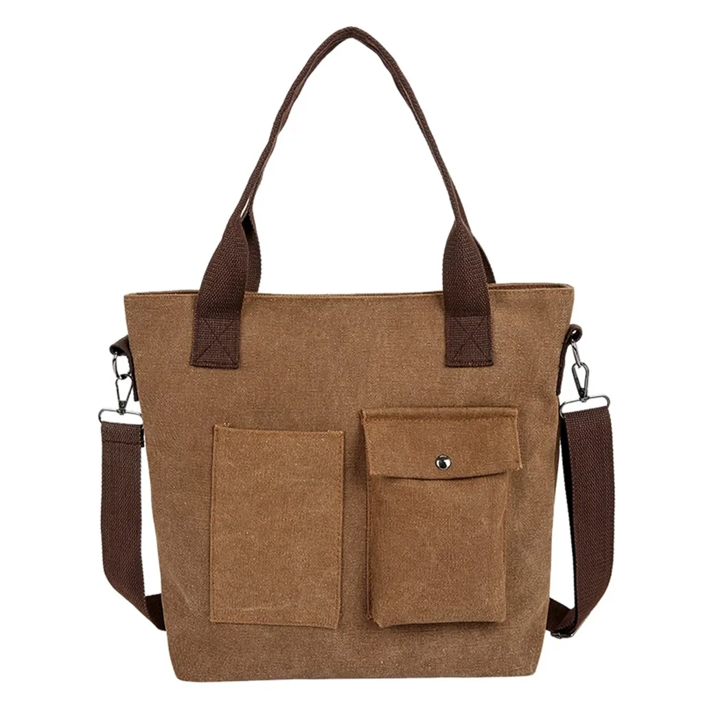Fashion Women's Retro Solid Color Large Capacity Canvas Handbag Shoulder Bag Designer Chain Shoulder Crossbody Bag 1128
Fashion Women's Retro Solid Color Large Capacity Canvas Handbag Shoulder Bag Designer Chain Shoulder Crossbody Bag 1128