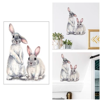 Two Cute Rabbits Wall Sticker Environmental-friendly Water-proof Removable Reusable Bedroom Mural Bunny Sticker for Decoration
Two Cute Rabbits Wall Sticker Environmental-friendly Water-proof Removable Reusable Bedroom Mural Bunny Sticker for Decoration