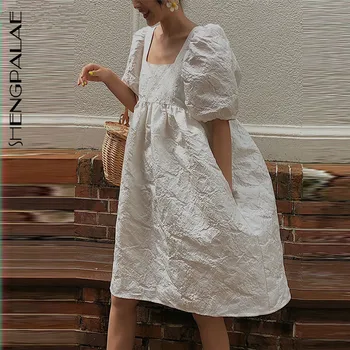 SHENGPALAE 2020 New Fashion Spring Summer Vintage Short Puff Sleeve Suqare Collar Knee-length Women Solid Loose Dress FS010
SHENGPALAE 2020 New Fashion Spring Summer Vintage Short Puff Sleeve Suqare Collar Knee-length Women Solid Loose Dress FS010