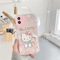 Милый чехол для телефона с рисунком Hello Kitty на заказ для Apple iphone 11 Pro Max 8 7 Plus X XS MAX SE2 XR мягкий прозрачный чехол для задней панели