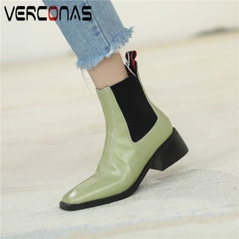 VERCONAS Women Ankle Boots Genuine Leather Retro Casual Thick Heels Shoes Woman Square Toe Autumn Winter Fashion Concise Boots
VERCONAS Women Ankle Boots Genuine Leather Retro Casual Thick Heels Shoes Woman Square Toe Autumn Winter Fashion Concise Boots