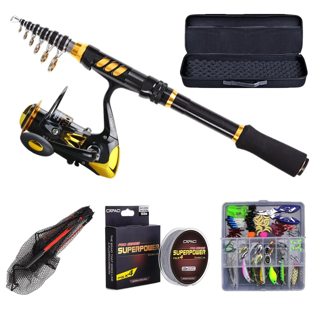 High Quality Fishing Kit For Adult With Rod Reel Landing Net Line and Lure Set Portable Outdoor Bag
High Quality Fishing Kit For Adult With Rod Reel Landing Net Line and Lure Set Portable Outdoor Bag
