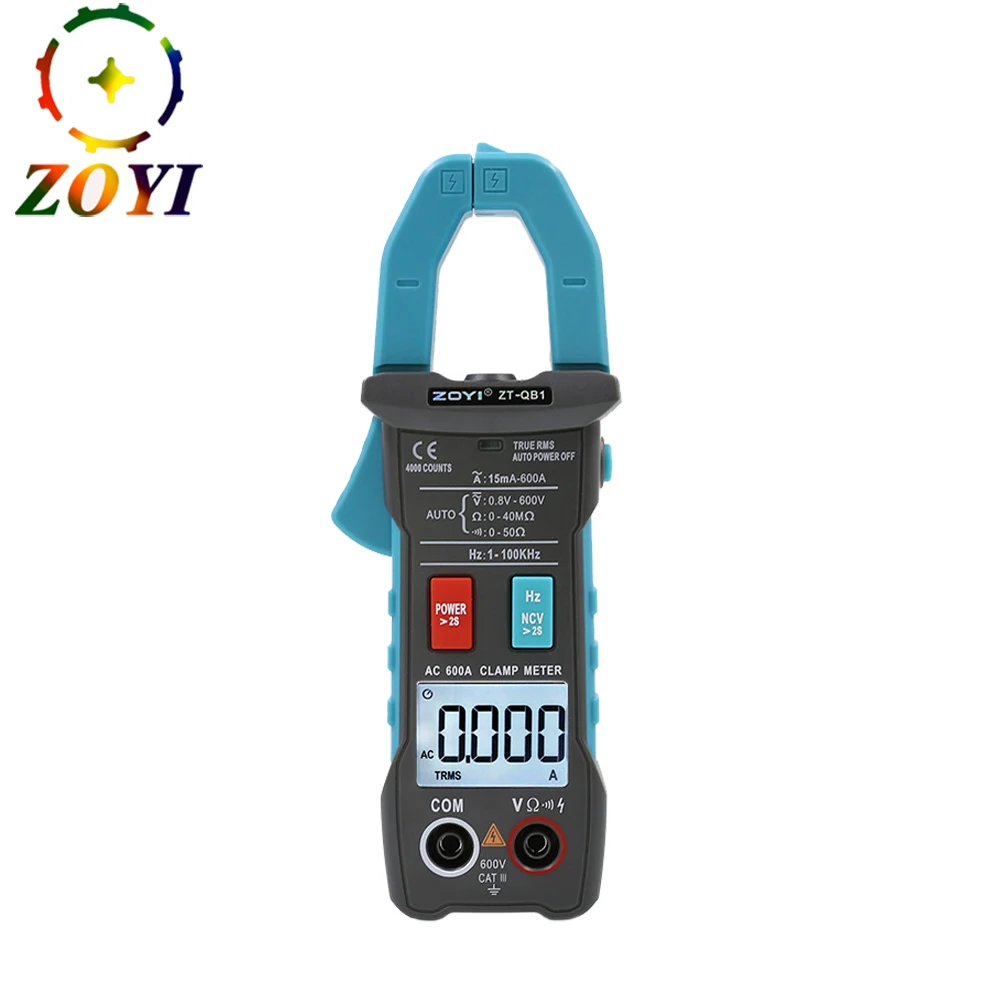 ZOYI Auto Digital Clamp Meter 4000 Counts AC 600A Clamp Meter Resistance Current Voltage tester Ture RMS NCV
ZOYI Auto Digital Clamp Meter 4000 Counts AC 600A Clamp Meter Resistance Current Voltage tester Ture RMS NCV