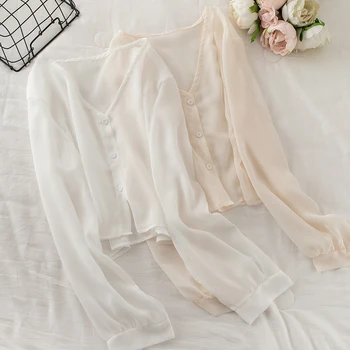 thin women shirts 2020 summer v-neck solid long-sleeved short high waist female outwear shirts tops
thin women shirts 2020 summer v-neck solid long-sleeved short high waist female outwear shirts tops