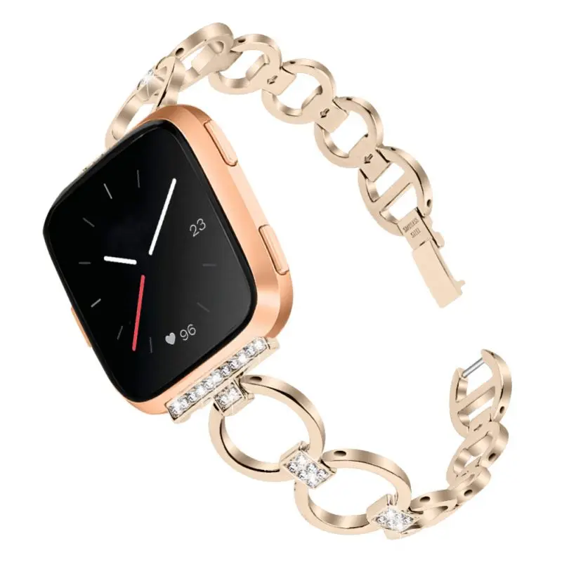 Dual Rings Rhinestone Stainless Steel Wristband Smart Wristwatch Bands Practical Accessories For Fit bit Versa/Versa Lite
Dual Rings Rhinestone Stainless Steel Wristband Smart Wristwatch Bands Practical Accessories For Fit bit Versa/Versa Lite