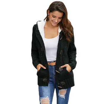 Winter Long Sleeve Warm Loose Women Cardigan Gift Autumn Button Down Party Casual Hooded Knitting Plush With Pockets 
Winter Long Sleeve Warm Loose Women Cardigan Gift Autumn Button Down Party Casual Hooded Knitting Plush With Pockets