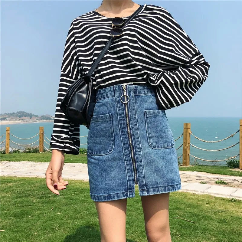 Nice Fashion Women High Waist Mini Skirts Pockets Female A Line Zipper Casual Skirts Summer Solid Denim Skirts
Nice Fashion Women High Waist Mini Skirts Pockets Female A Line Zipper Casual Skirts Summer Solid Denim Skirts