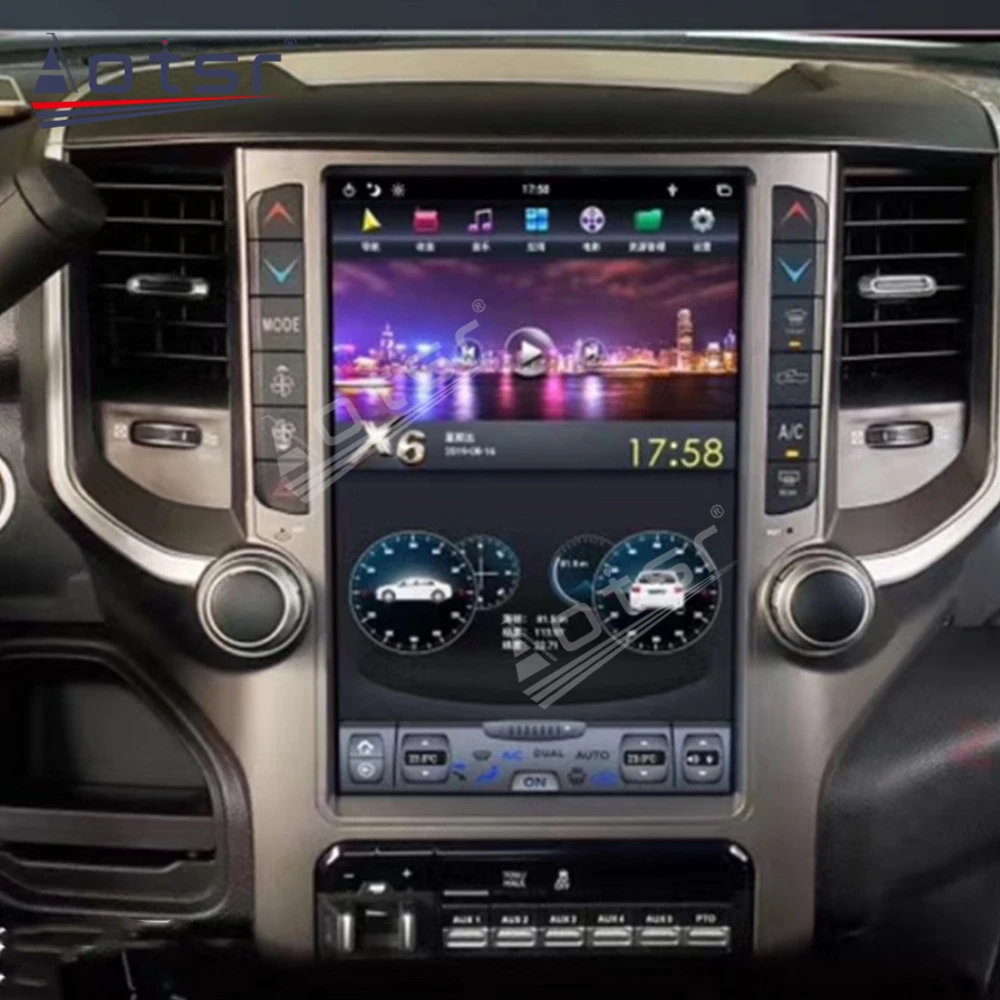 

For Dodge RAM 2018-2021 Android 9.0 Multimedia Radio Vertical Screen GPS Navigation Car Radio Tape Recorder Auto Stereo HeadUnit