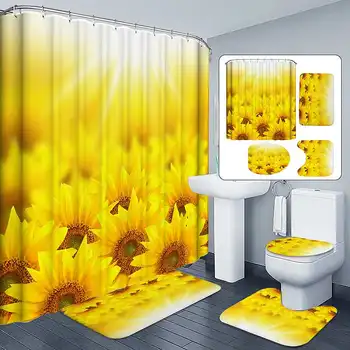 Meigar 180x180cm Shower Curtain Bath Mat Set Sunflower Carpet Rugs Bath Curtain Bathroom Pedestal Toilet Seat Floor Mat
Meigar 180x180cm Shower Curtain Bath Mat Set Sunflower Carpet Rugs Bath Curtain Bathroom Pedestal Toilet Seat Floor Mat