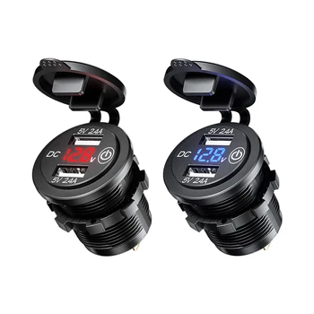 Car USB Charger Voltage Meter Switch Press On Off Waterproof LED Display Voltmeter 12V 24V for Motorcycles and Cars
Car USB Charger Voltage Meter Switch Press On Off Waterproof LED Display Voltmeter 12V 24V for Motorcycles and Cars